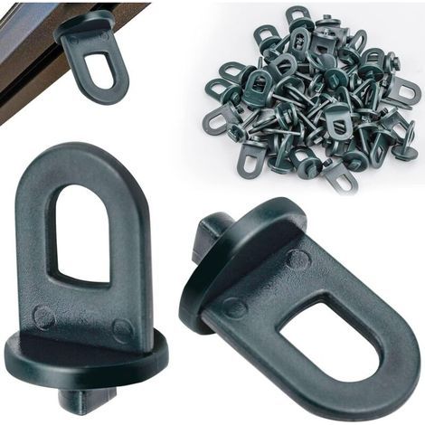 50 clips para invernadero, accesorio para invernadero, clips de soporte para plantas trepadoras para kit de suspensión de invernadero (verde) (1/4)