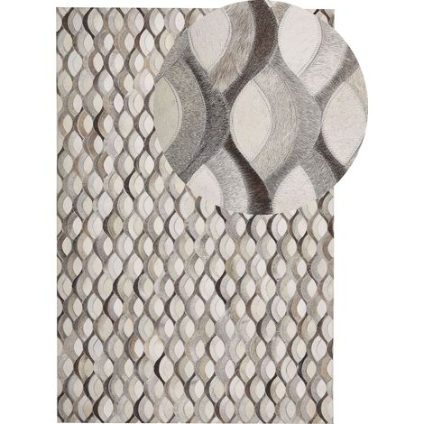 Teppich KIRCA Beige 140 x 200 cm Echtleder