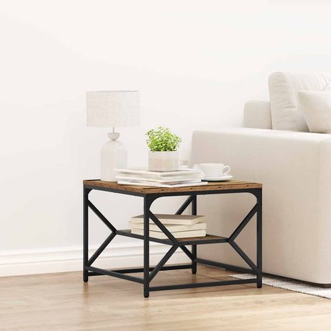 Couchtisch Altholz 51 x 50 x 40 cm Ingenieure Holz und Stahl