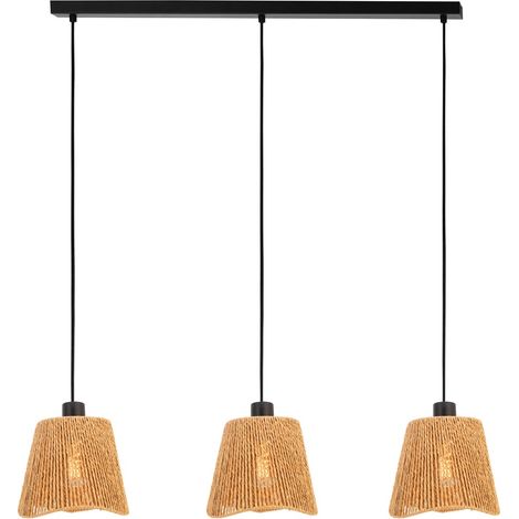 Lampe suspendue à corde Lavister 3 lumières - Ø 21cm - 44073 (1/3)