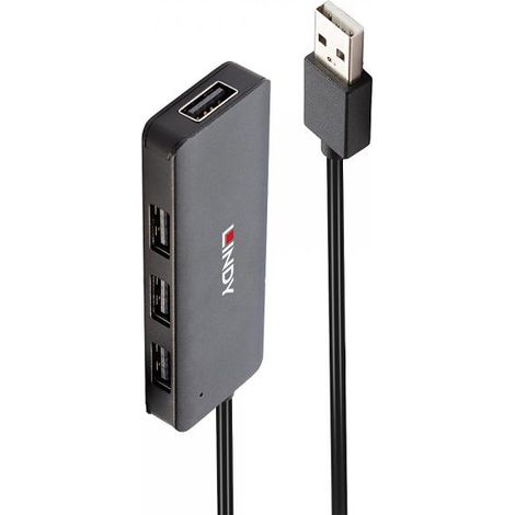 Lindy 42986 hub di interfaccia USB 2.0 480 Mbit/s Nero (1/4)
