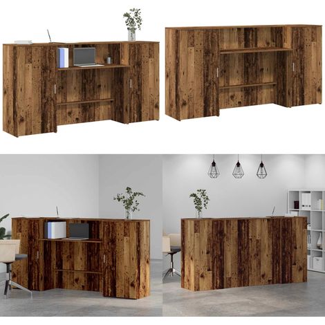 Empfangstheke Altholz-Optik 200x50x103,5 cm Holzwerkstoff - Holzwerkstoff - Altholz (1/5)