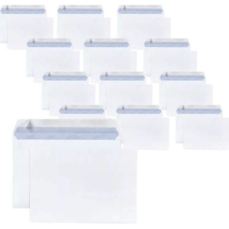 15 enveloppes blanches en papier 80 g - 16,2 x 22,9 cm