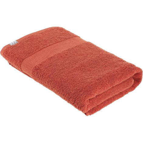 Drap de bain tissu éponge 100% Coton Terracotta 70 x 130 cm - TENDANCE (1/3)