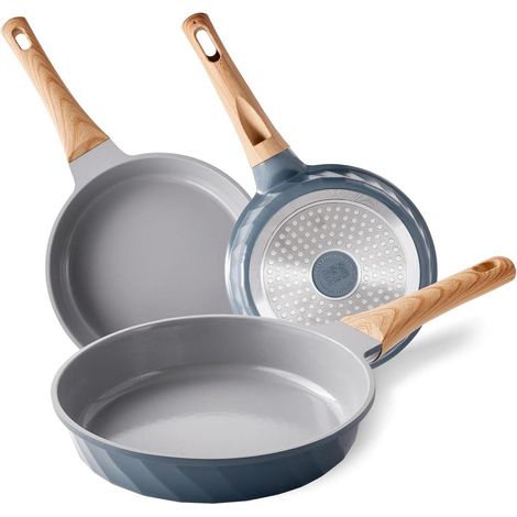 Set de 3 poêles induction antiadhésives céramique 20-28cm, sans PFOA (1/5)