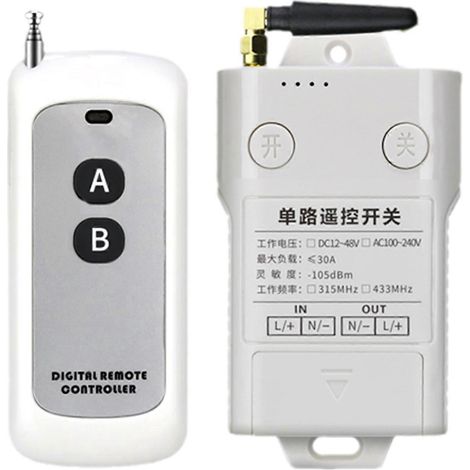 Leistungsstarke 30-A-Funkfernbedienung, kompakter Ein-/Ausschalter-Empfänger für Lampen – 4er-Pack (1/4)