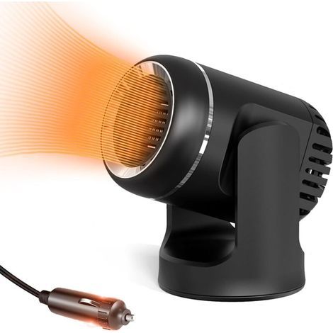 Chauffage pour voiture, chauffage portable 150 W 12 V avec base rotative à 360 degrés, 2 modes en 1 chauffage et refroidissement rapides, dégivreur et désembueur de pare-brise avec prise allume (1/4)