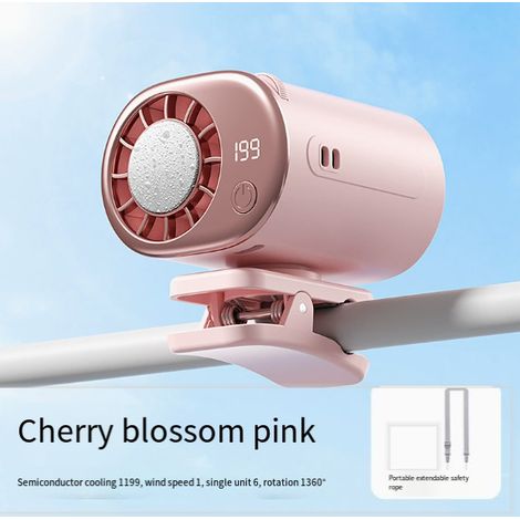 Halbgekühlter, aufsteckbarer Autoventilator mit USB-Anschluss, geeignet für Autos, Arbeitsplätze und Camping (rosa, 6,3 x 7,7 x 6,7 cm).