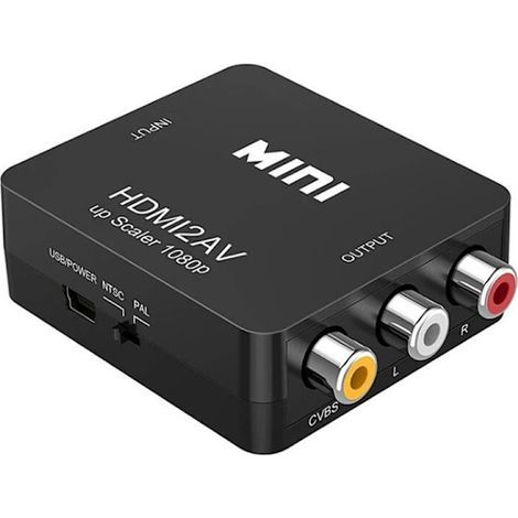 Adaptateur RCA (AV) vers HDMI Blanc Noir (1/4)