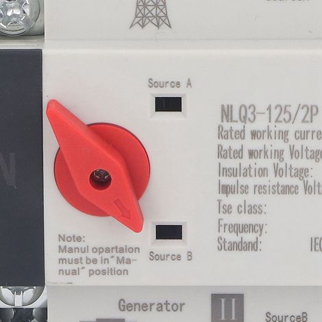 Automatischer 80A Dual-Power-Umschalter, AC110V Generator-Kippschalter, Millisekunden-Schaltung für Notstromversorgung. (1/5)