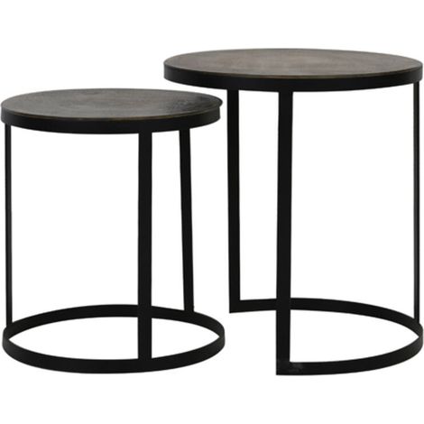 Light & Living Beistelltisch Set von 2 Trelo Antik Bronze Schwarz (1/4)