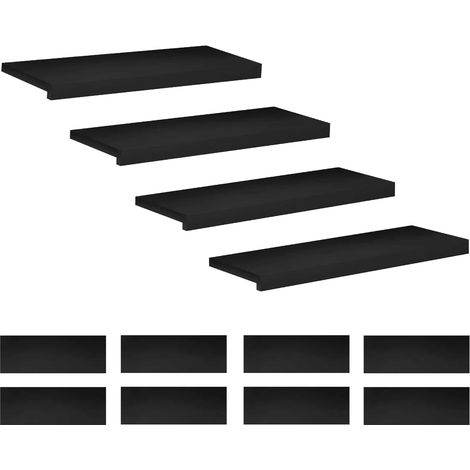 Marches d'escalier 12 pièces 80 x 25 x 2 cm Noir vidaXL