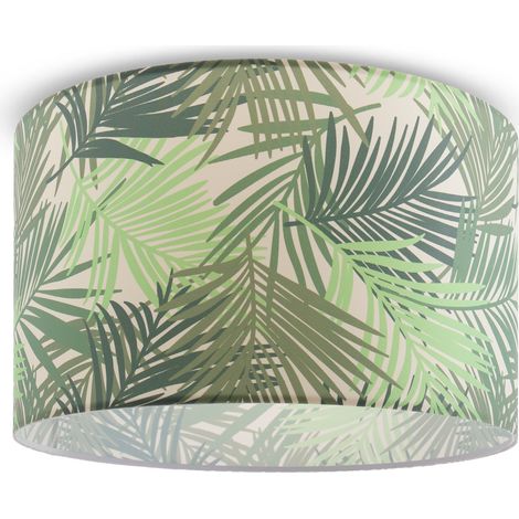 Paco Home Lámpara De Techo Luminaria De Suspensión Lámpara Comedor Floral Palmeras E27 Verde (Ø38cm),  Luz de techo - Blanco