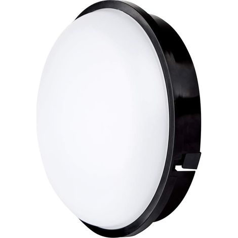 Plafonnier LED Rond Noir 15W, IP65, 1600Lm, Blanc Chaud 3000K, Parfait pour Intérieur, Extérieur, Salle de Bains, Couloir, Couloir, Jardin, Garage, Blanc Chaud