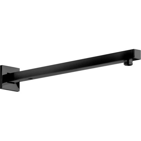 Bras de douche mural carré 350 mm noir tube Ø18 mm - THEWA BD036NE