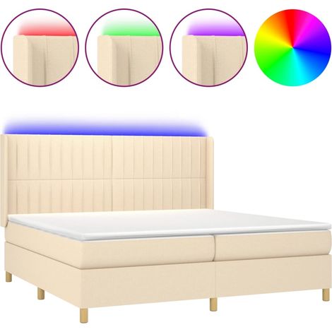 Maison Exclusive - Boxspringbett mit Matratze & LED Creme 200x200