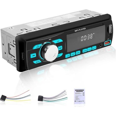 1 Din autoradio Bluetooth - récepteur de Radio FM - USB/clé USB/entrée aux/Lecture de Carte TF (1/5)