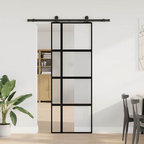 Maison Exclusive - Schiebetür mit Beschlag 76x205 cm Hartglas & A