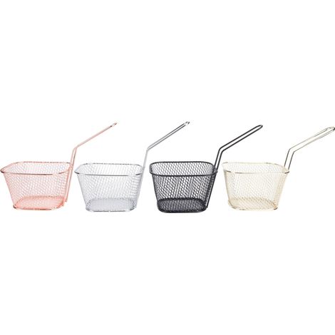 Ensemble de 4 paniers à frites avec passoire carrée et filtre, accessoires de cuisine (1/5)