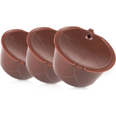 Juego de 3 cápsulas de café reutilizables y recargables compatibles con Dolce Gusto, con cepillo de limpieza. Regalo ideal para los amantes del café.