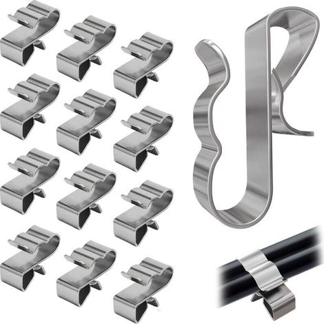 60 Pcs Clips de Fixation Cable Electrique, En acier Inoxydable, Support Clips Cable Management, Système de Gestion de Câbles pour Solaire Photovoltaïque Clips de Câble
