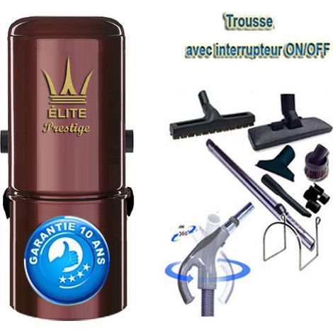 Aspiration centralisée ÉLITE PRESTIGE garantie 10 ans (jusqu'à 250 M²) + Set inter 9 M + 8 accessoires + 1 kit de nettoyage micro offert (1/5)