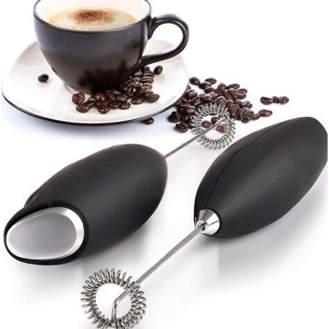 Portable Milk Frother for Lattes and Other Drinks - Portable Blender for Coffee, Cappuccino, Frappe, Matcha, Hot Chocolate (Black) (1/5)