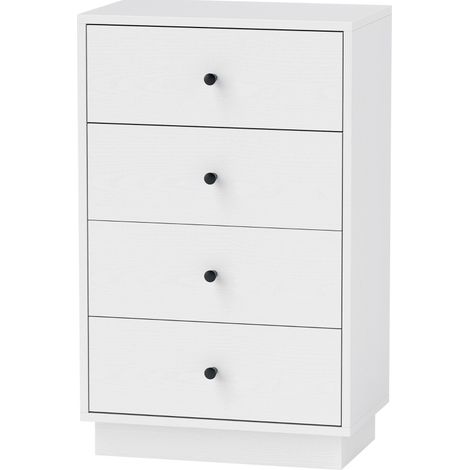 Comò credenza con 4 cassetti in legno truciolare bianco 47 x 29 x 75 cm (1/5)