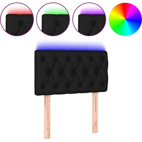Maison Exclusive - Cabecero con LED de tela negro 80x7x78/88 cm (1/5)