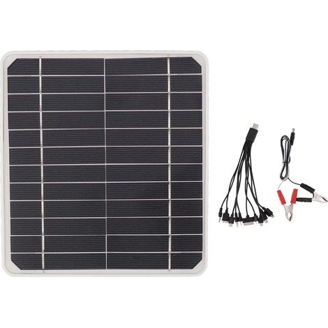 Chargeur de batterie solaire 10 W 12 V pour voiture et téléphone portable (1/5)