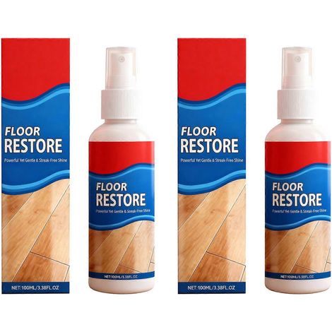 Rénovateur de parquet - Solution professionnelle d'entretien des sols, sans danger pour la plupart des sols vitrifiés, idéal pour les salons et les chambres (2 pièces) (1/5)