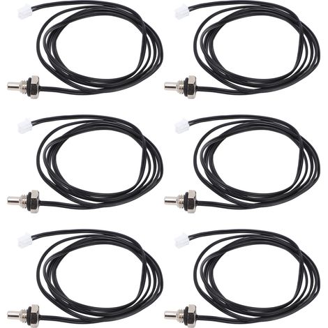 Lot de 10 sondes de température à thermistance NTC, tête hexagonale, câble de 1 mètre, filetage M8, 10 kΩ (1/5)