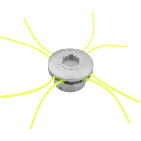 Tête de coupe universelle en aluminium avec quatre cordes de coupe, compatible avec les coupe-bordures de jardin et d'arbustes, tête de coupe durable. (1/4)