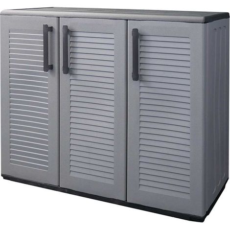 Maison Exclusive - Armoire de rangement de jardin Gris et noir 102x37x84 cm PP (1/5)