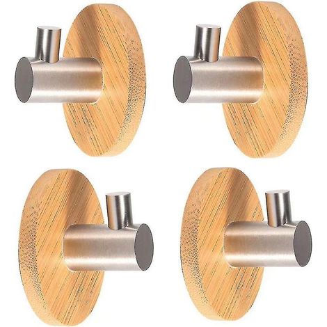BEBUSINGOTO Lot de 4 crochets sans acier pour peignoirs en bambou (1/5)