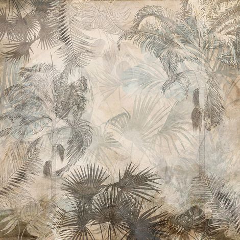 Papier peint panoramique - Forêt Tropicale - 255 cm x 255 cm (1/2)