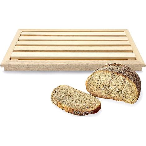 Tagliere per il Pane raccogli briciole con Griglia Removibile in Legno di Faggio - Misura 35,5x24x2 cm (1/5)