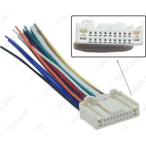 Connecteur mâle 20 broches compatible avec le câble de mise à niveau audio/DVD Nissan Tiida/Tiida/Sunny/Teana/Subaru