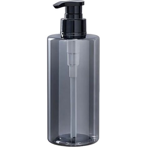 Distributeur de savon rechargeable (gris - 500 ml) - Cylindre vide et rigide - Flacons de lotion et de shampoing pour adultes (1/5)