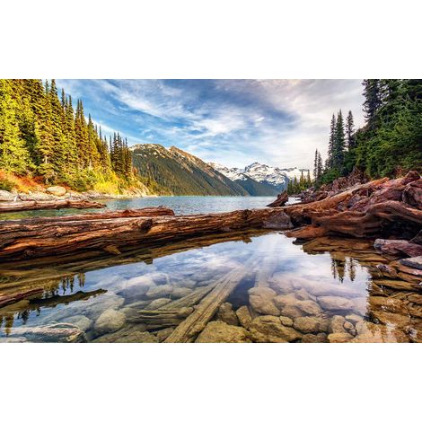 Tableau décoratif paysage de montagne 80x50cm – Impression UVgel haute définition – Toile coton/polyester mat – Décoration intérieure élégante – Hxadeco (1/5)