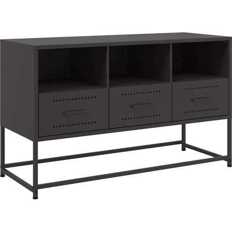 Maison Exclusive - TV-Schrank Schwarz 100,5x39x60,5 cm Stahl