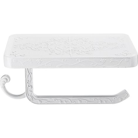 Porte-papier toilette mural blanc à motif rétro sculpté (1/5)