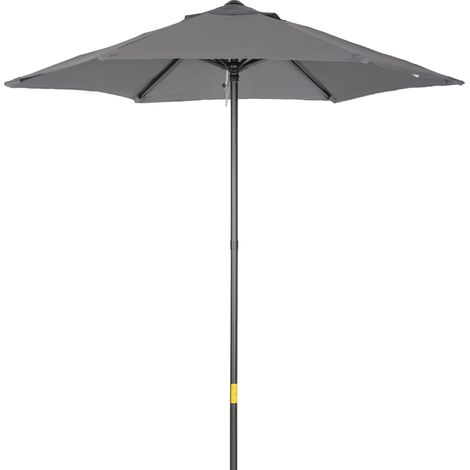 Ombrellone da Giardino Ø196x204H cm a 6 Stecche Grigio Scuro (1/5)