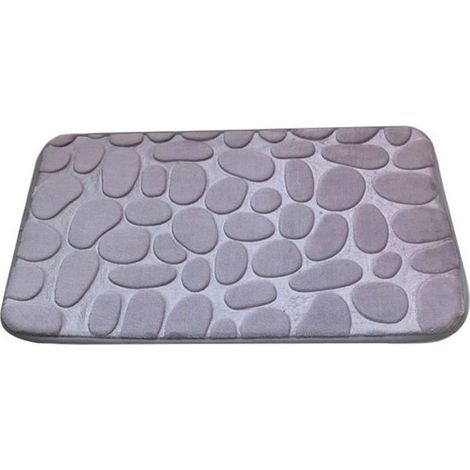 Gris Tapis de bain de sol de cuisine Molleton en mousse à mémoire de bain Trousse de toilette Modèle tapis antidérapants matelas (1/3)