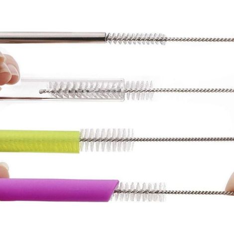Brosse longue en paille, nettoyeur de tubes en nylon, 8 pouces, 10 diamètres différents (1/4)