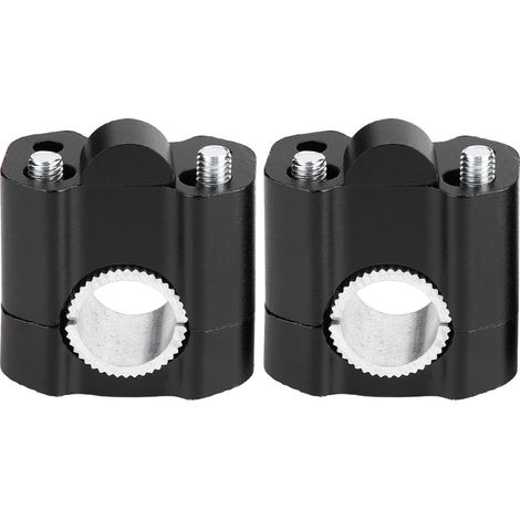 2 supports de guidon moto en alliage d'aluminium 28mm noirs, pinces de montage pour guidon (1/5)