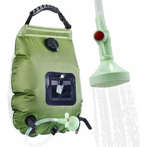 Sac de douche de collecte d'énergie solaire Sac de douche portable Sac de douche de camping 20L Sac d'eau de bain-- (1/5)