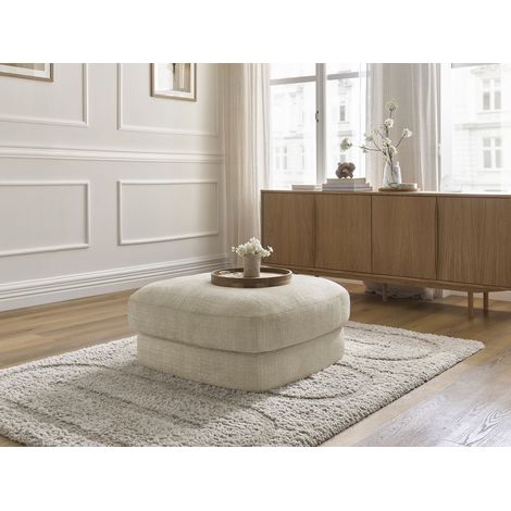 BOBOCHIC - Pouf LEONORE tissu texturé Beige (1/5)