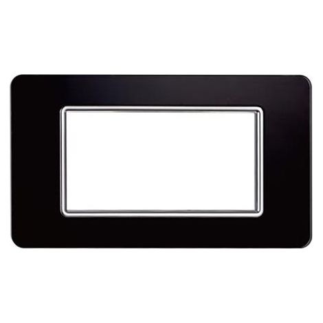 Kompatible Abdeckrahmen Vimar Plana 4 module Glas Schwarz Farbe Ettroit EV84402