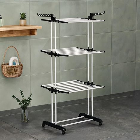 Sèche-linge tour pliable pour intérieur extérieur avec roulettes (1/5)